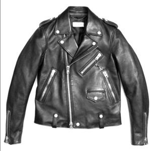 COACH black moto leather jacket size 50